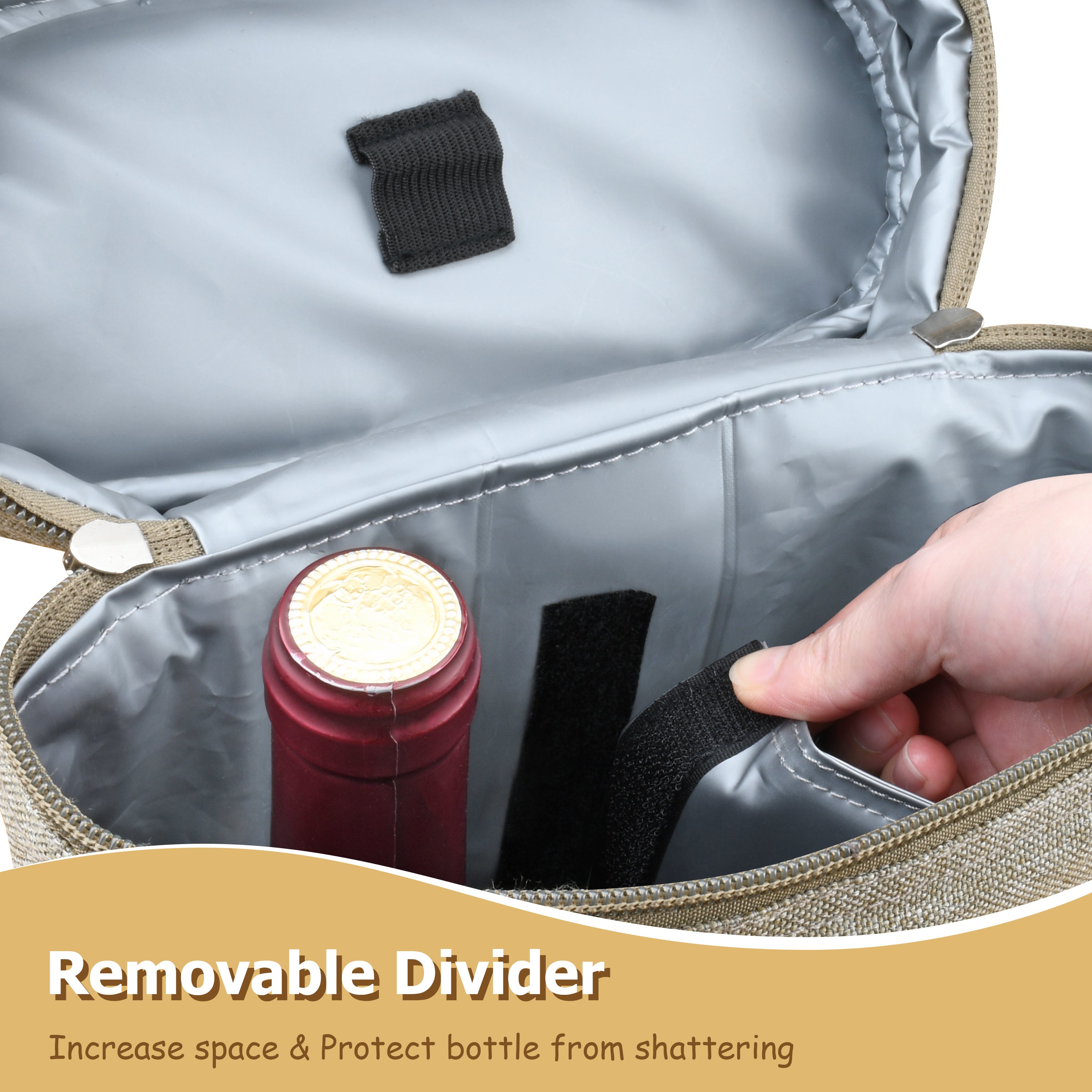 Khaki 2 Bottle Wine Carrier