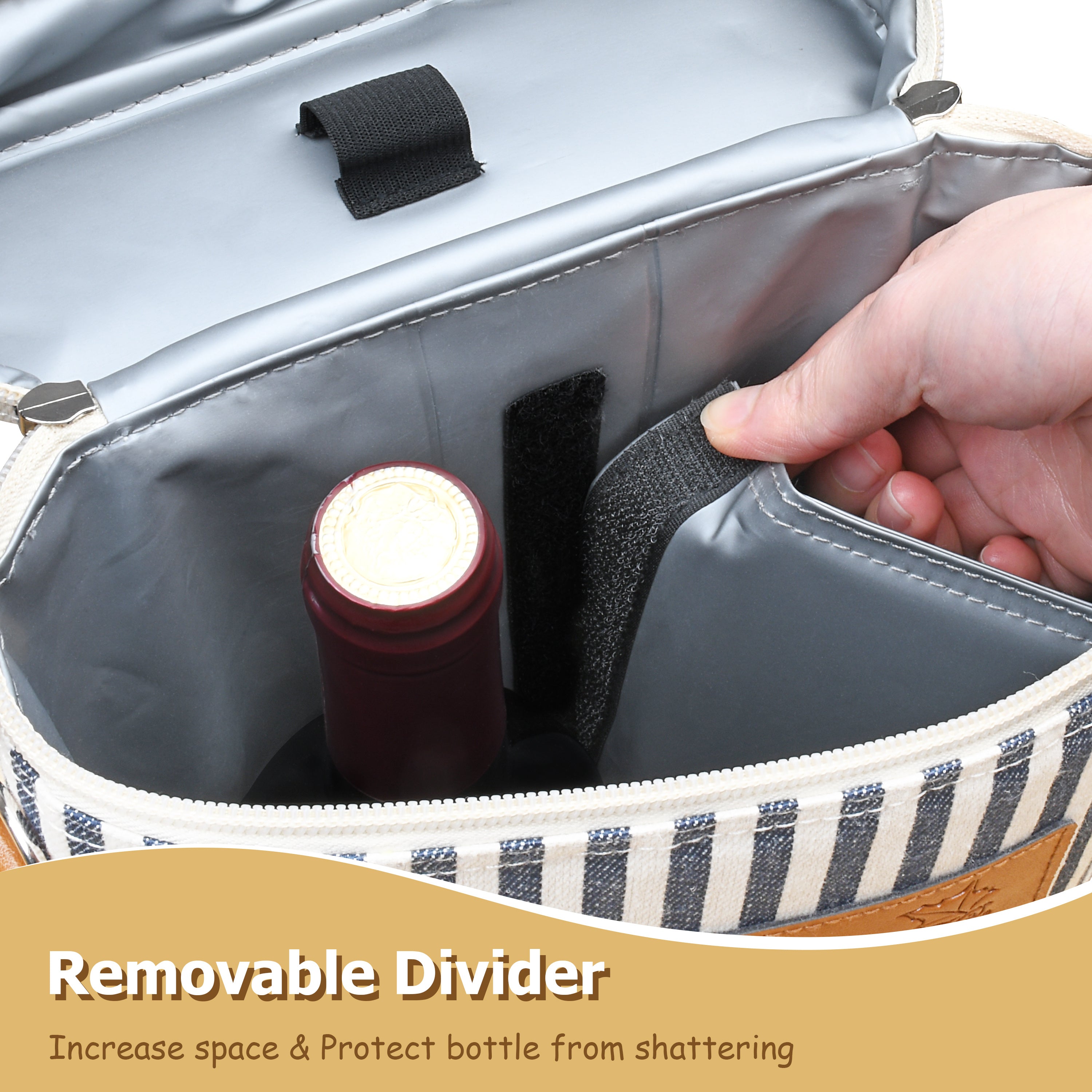 Stripe 2 Bottle Wine Carrier