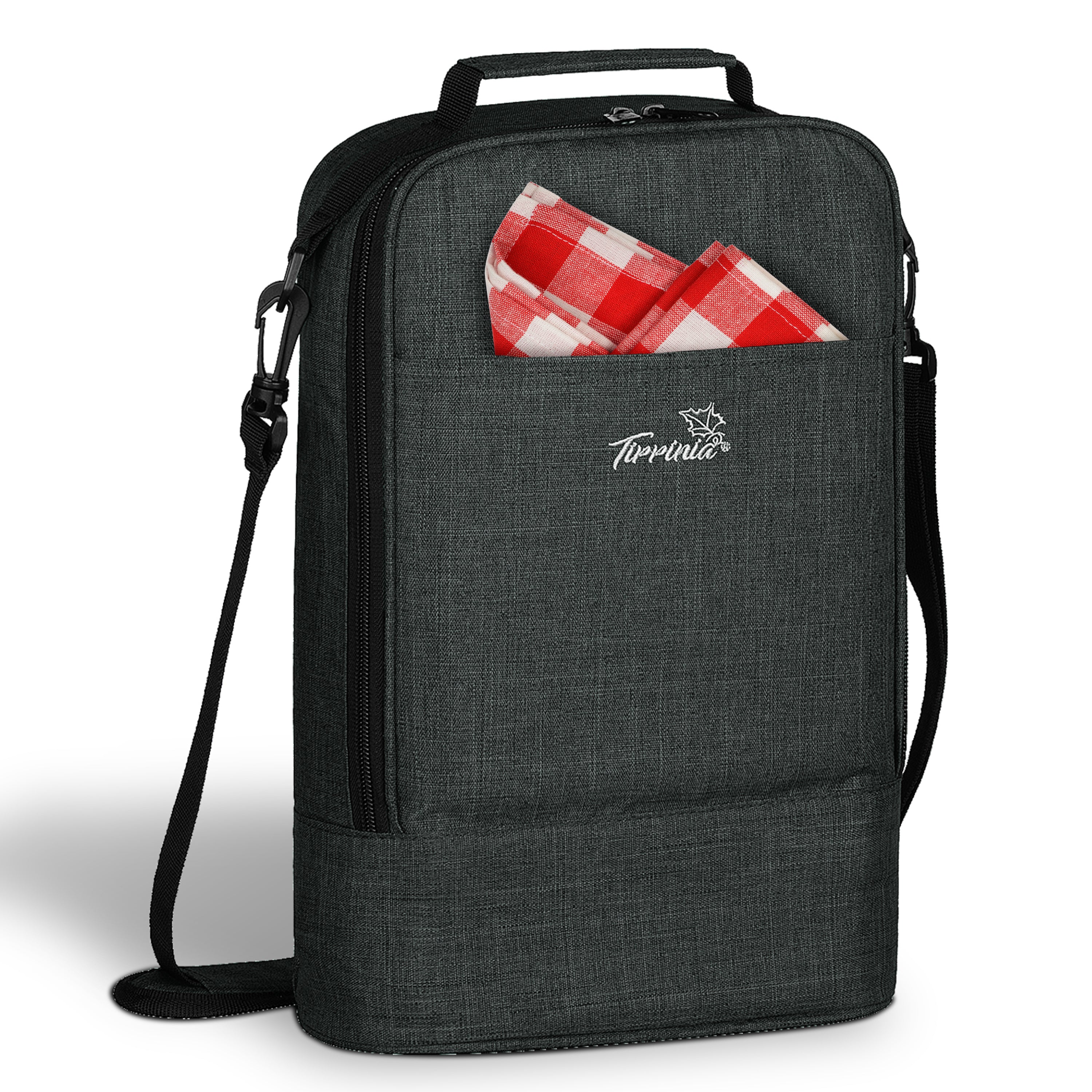 Charcoal 2 Bottle Wine Cooler Bag