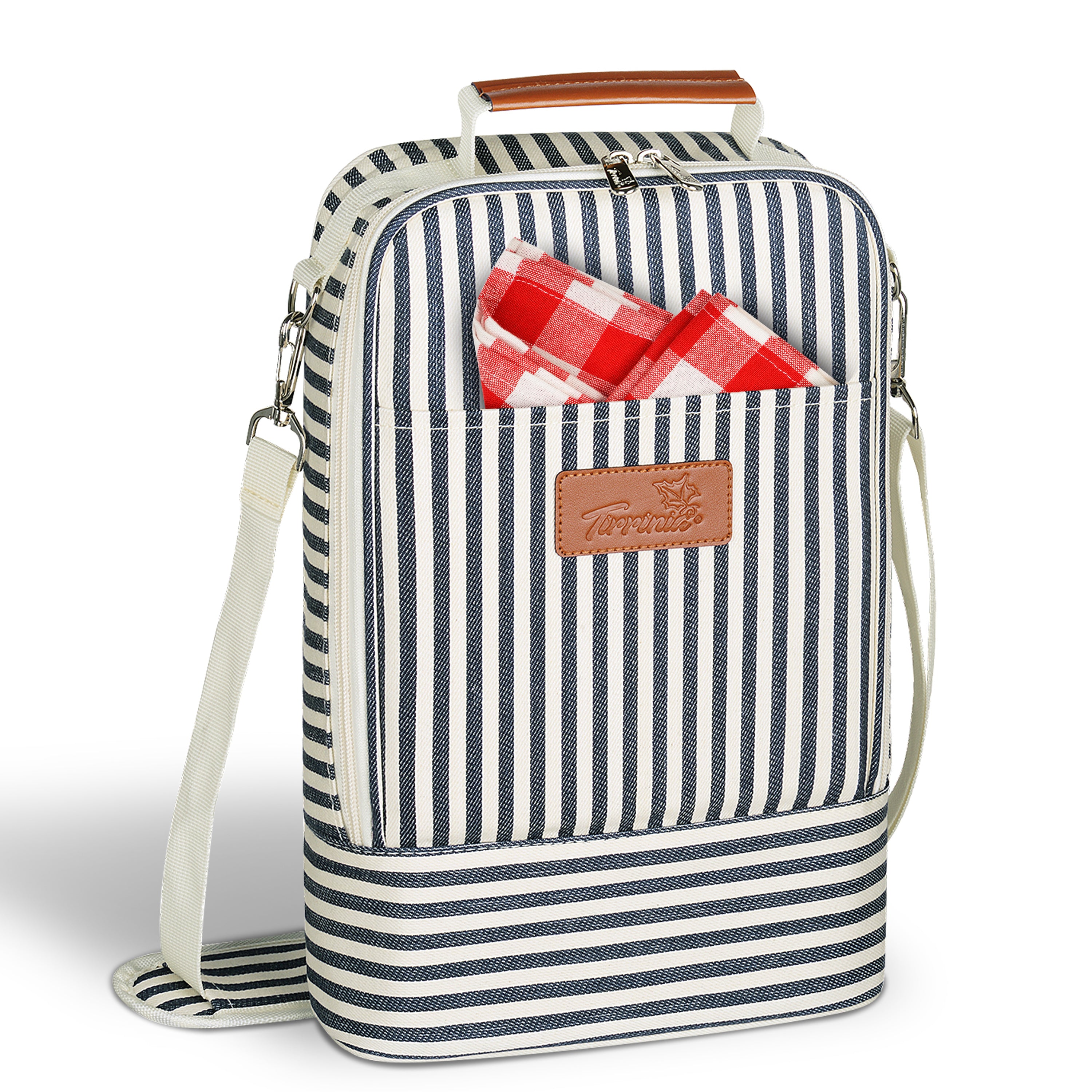 Blue Stripe 2 Bottle Wine Cooler Bag