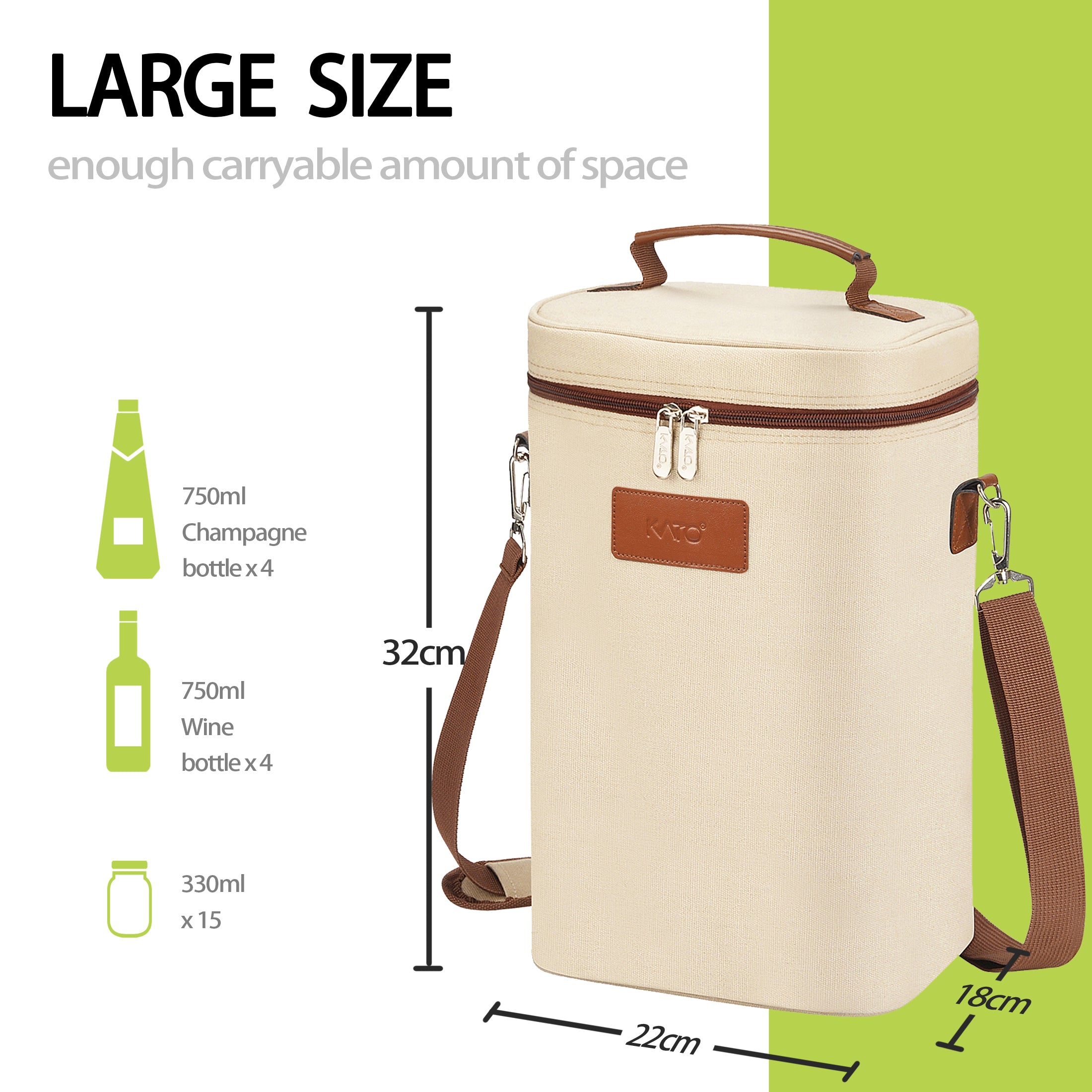 Beige 4 Bottle Wine Cooler Tote