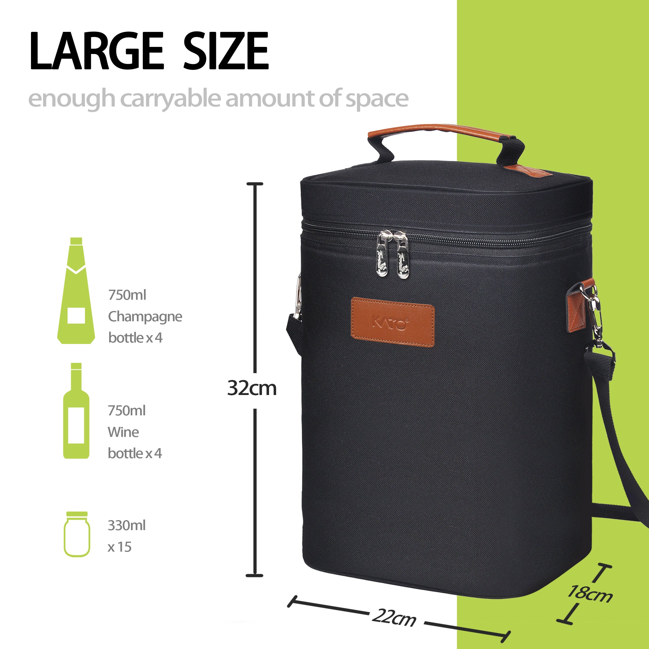 Black 4 Bottle Wine Cooler Tote